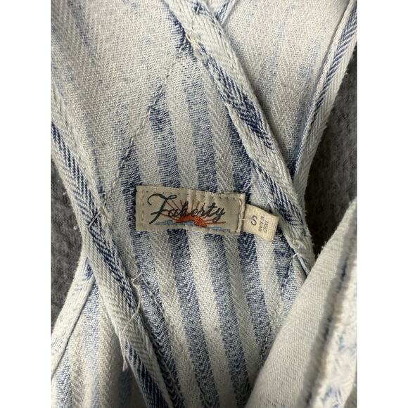 Faherty Topsail Overalls Railroad Stripes Blue White Jumpsuit Size Small - Picture 5 of 12